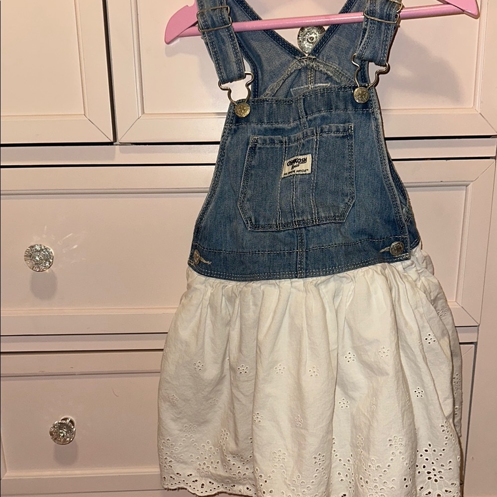 Denim and White Kids Overall Dress